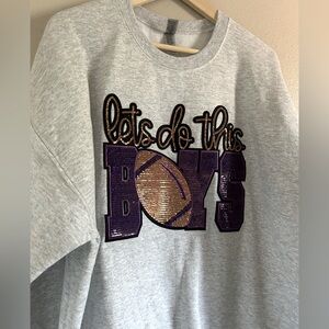Let's Do This Boys Gray Football Sweatshirt